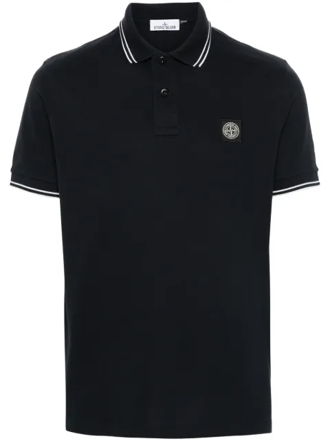 Stone Island Compass-motif polo shirt Blue L2S152200010S0018