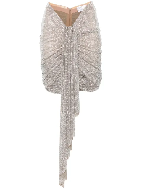 Giuseppe Di Morabito crystal-embellished asymmetric mini skirt Silver 03FWSK135FC03212