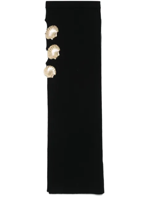 Giuseppe Di Morabito seashell-brooch cut out-detail skirt Black 03FWKNS33403382