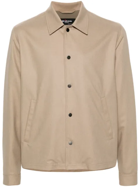 Kiton logo-studs jacket Brown UW1895V0446F0200A