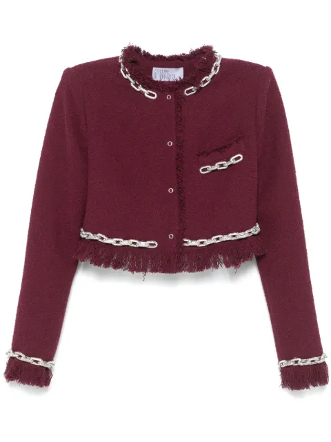 Giuseppe Di Morabito crystal-chain cropped jacket Purple 03PFJA10503332