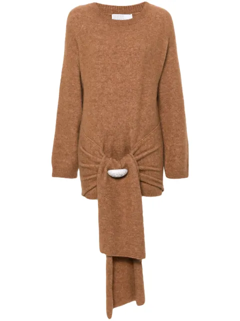 Giuseppe Di Morabito brooch-detail mini dress Brown 03PFKN30603355