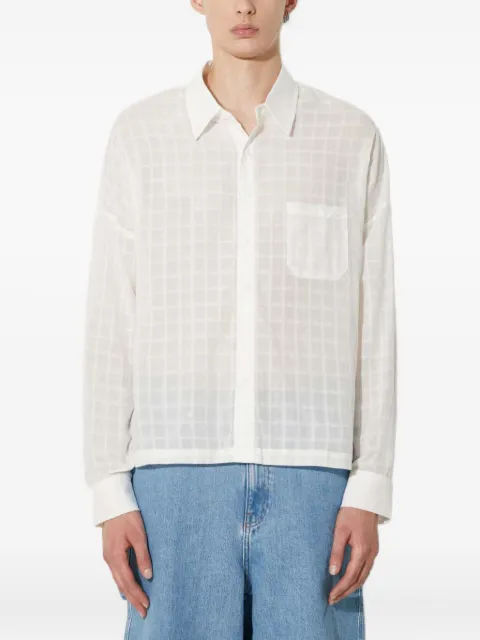 Stampd grid-pattern shirt White SLAM3320BDWHT