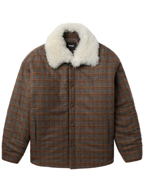 We11done check-print jacket Brown WDSH224170MBR