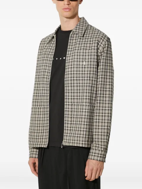 Awake NY checked zip-up shirt jacket Neutrals AWKSP24OT004