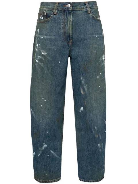 Helmut Lang painted wide-leg jeans Blue O05DW202