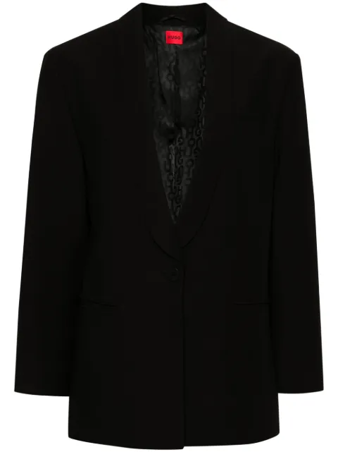 HUGO logo-appliqué blazer Black 50522224