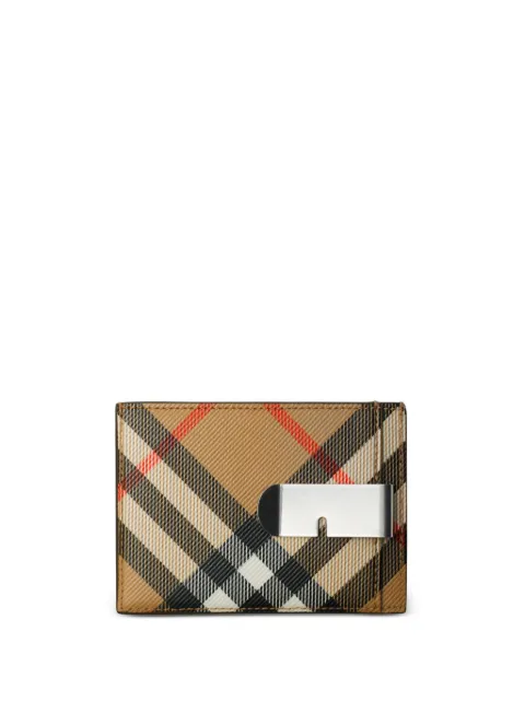 Burberry Check clip card case Neutrals 8091910