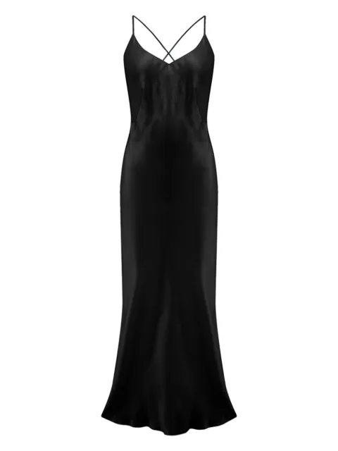 Fleur Of England silk slip dress Black FLEURDUJOURBLACKSILKSLIPDRESS