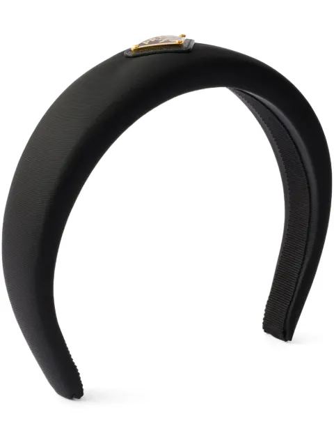 Prada logo-plaque re-nylon headband Black 1IH0192DMI
