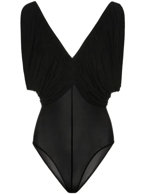 Magda Butrym v-neck ruched body Black 178724