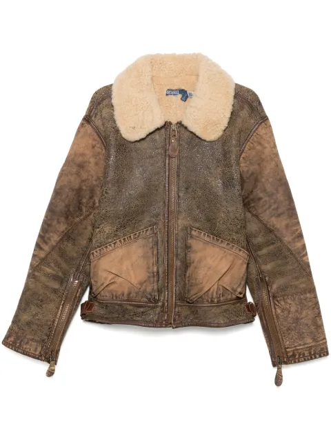 Polo Ralph Lauren shearling-trim bomber jacket Brown 710939176001