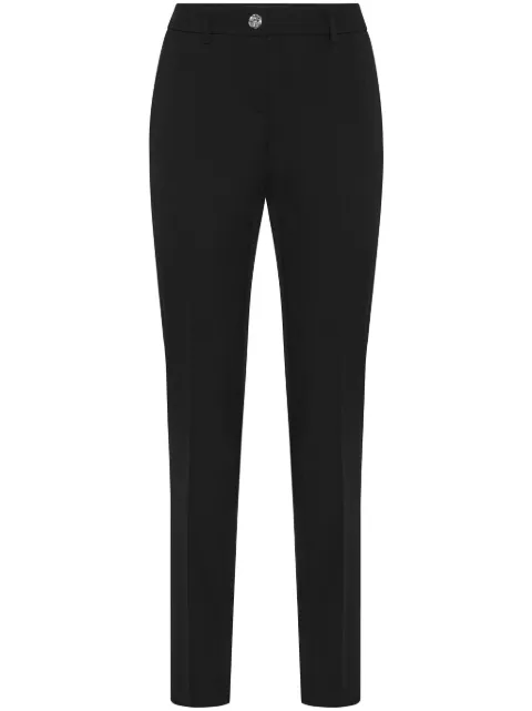 Philipp Plein skull-detail slim-fit trousers Black UADCWRT1587PTE008N