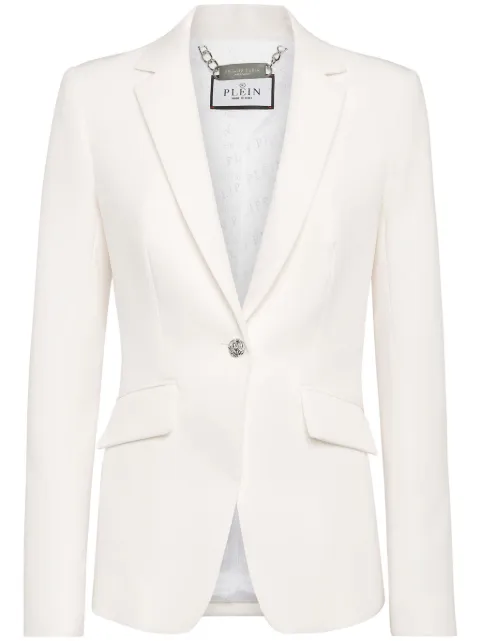 Philipp Plein Cady LS Crystal Skull blazer White UADCWRF0693PTE008N