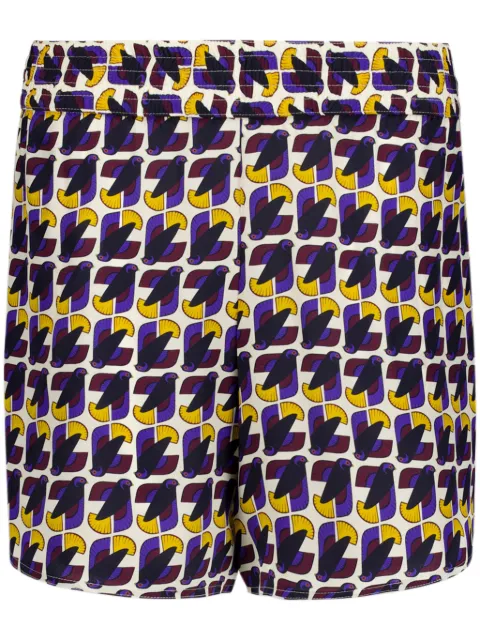 PAULA printed silk shorts Blue BRONZITA3