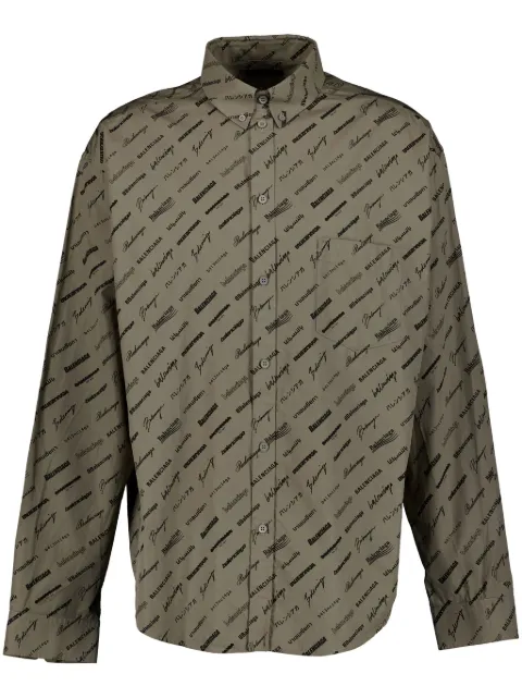 Balenciaga logo-print shirt Neutrals 662983TNLL1