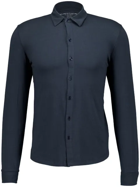 Majestic Filatures Herman shirt Blue M090HCH005