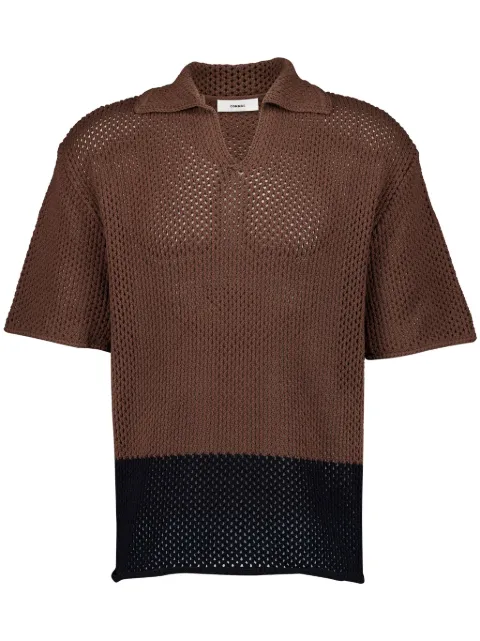 COMMAS two-tone crochet polo shirt Brown FW24K048097