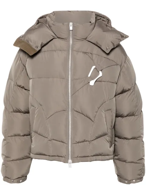 HELIOT EMIL Abstract puffer jacket Green HEM02093