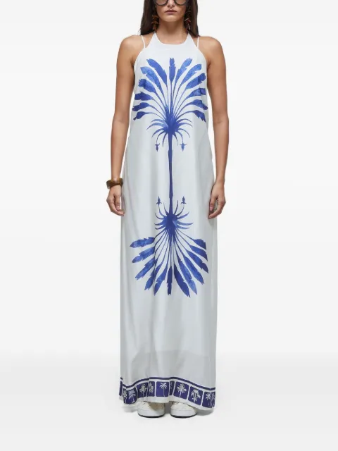 Osklen Palm-tree print maxi dress White 71903