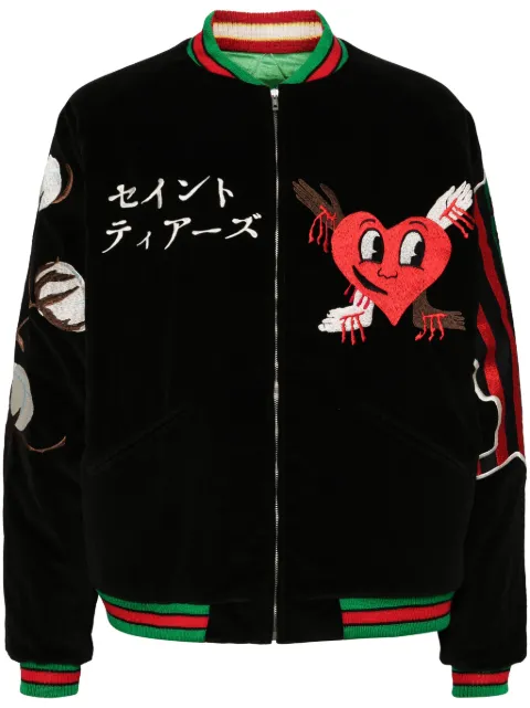 SAINT MXXXXXX x Sukajyan reversible bomber jacket Black SMS21212039