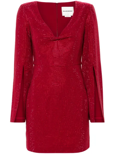 Roland Mouret rhinestone-embellished mini dress Red RMPF24019S