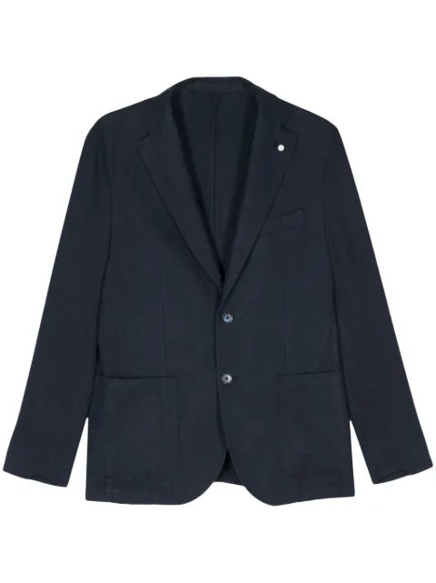 LUIGI BIANCHI MANTOVA herringbone blazer Blue 281545850