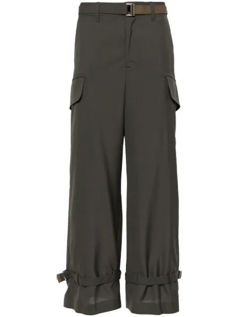 sacai wide-leg cargo trousers Green 2403423M