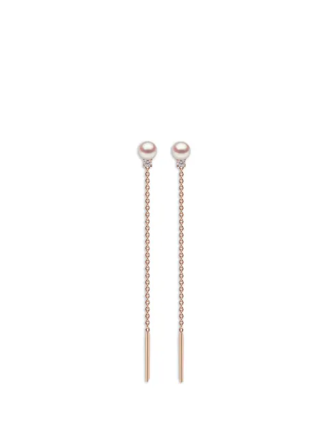Yoko London Trend diamond and pearl earrings Pink TEM02379F