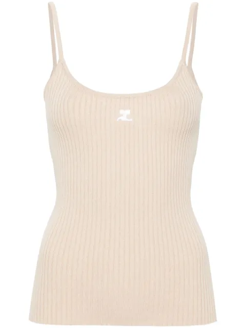 Courrèges Reedition ribbed top Neutrals PERMDE012FI00011054