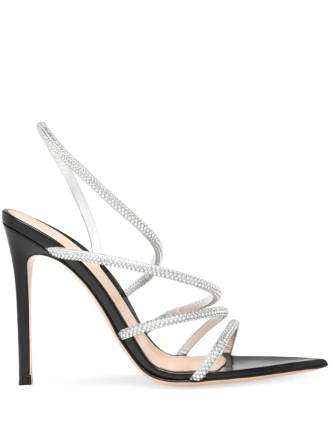 Gianvito Rossi 105mm Crystal Ettie sandals Silver G3243915RICBNU