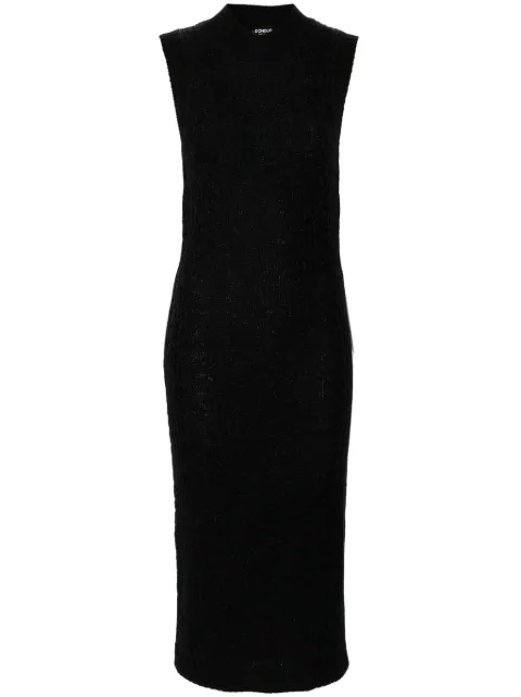 DONDUP logo-plaque midi dress Black DA427M00945D002