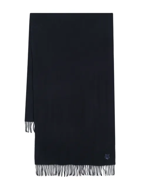 Maison Kitsuné Fox-patch scarf Blue MM06201BT3004