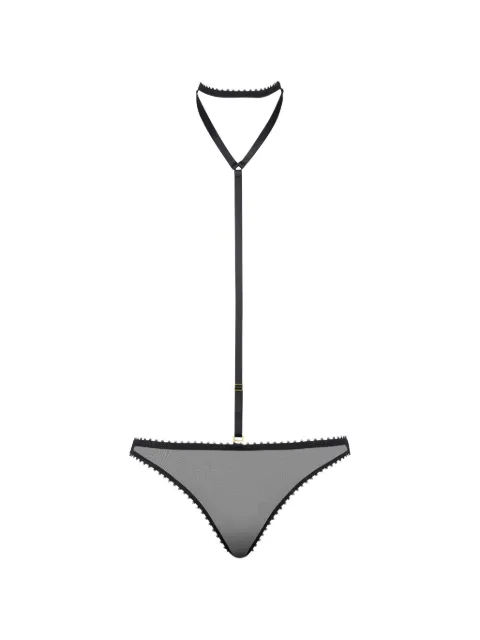 Maison Close black thong and harness Black 562405