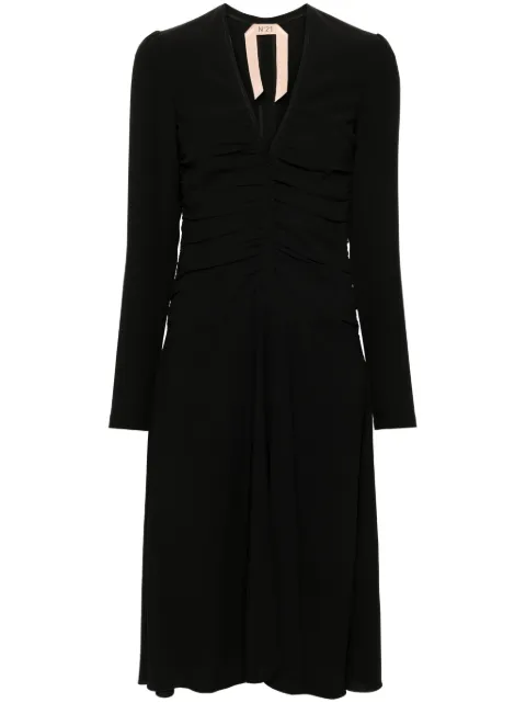 Nº21 draped midi dress Black N2MH1115159