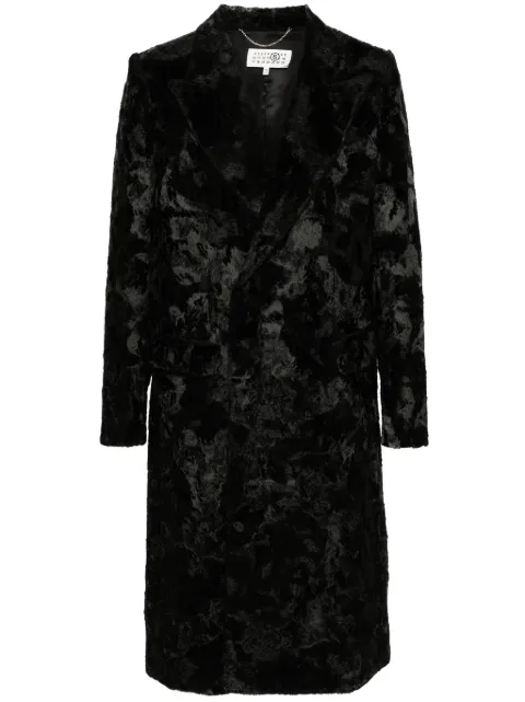 MM6 Maison Margiela patterned-jacquard coat Black SH2AA0007M35226