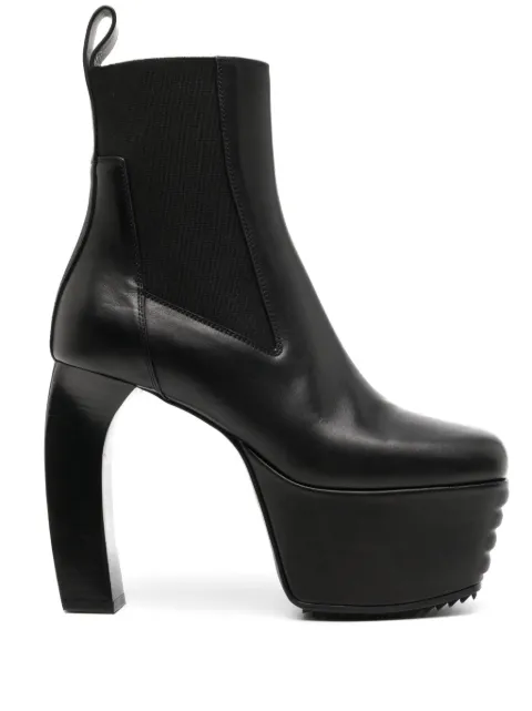 Rick Owens 125mm leather platform boots Black RP02D3869LOO