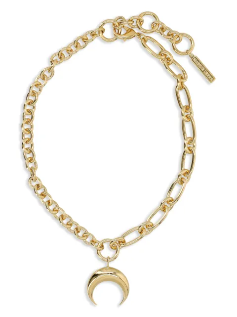 Marine Serre Upcycled gold plated Moon charms necklace Gold UJW011ARMET0003MT51
