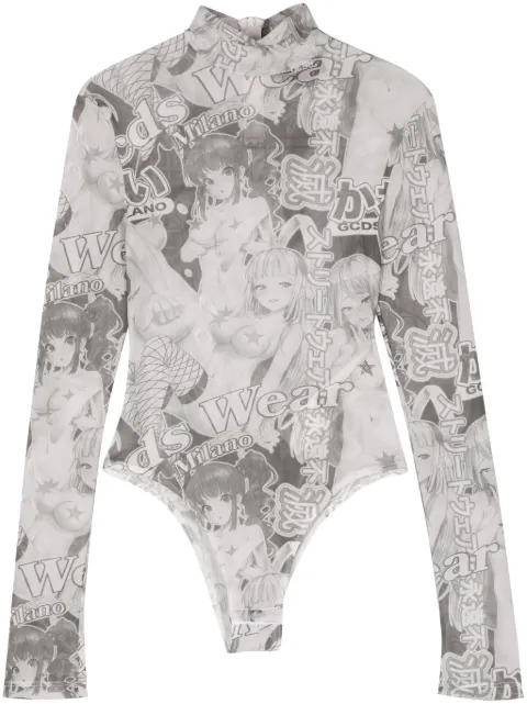 GCDS printed bodysuit Green A2CW2602TE6