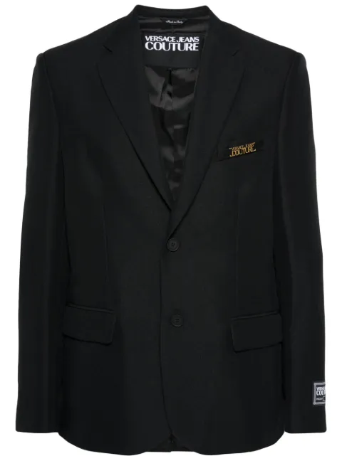 Versace Jeans Couture logo-appliqué blazer Black 77GAQ703N0357