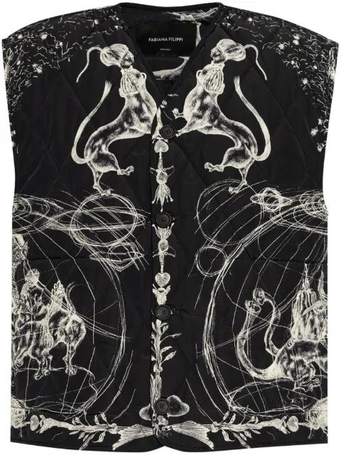 Fabiana Filippi animal-motifs quilted gilet Black CTD214F313D7550000