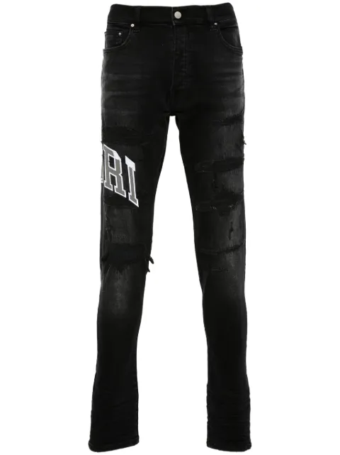 AMIRI Varsity Logo Repair jeans Black AMDNSY1050