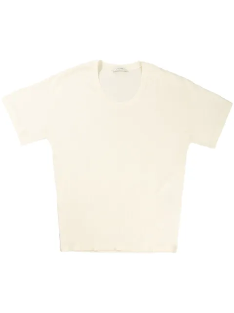 LEMAIRE rib collar T-shirt in jersey Neutrals TO1146LJ1016