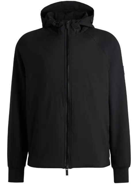 BOSS logo-appliqué hooded jacket Black 50519008
