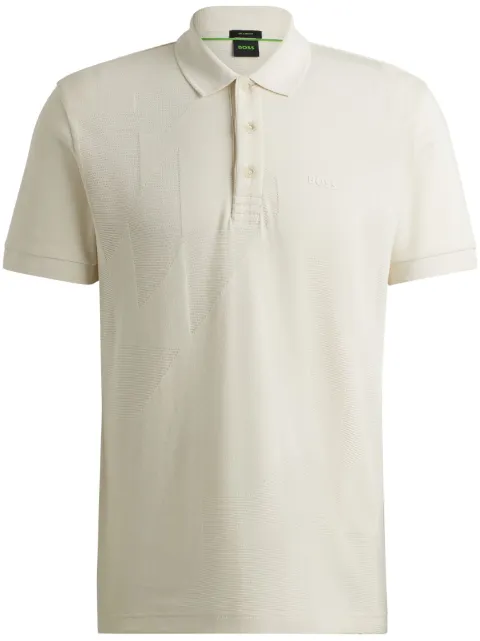 BOSS logo-print polo shirt Neutrals 50519792