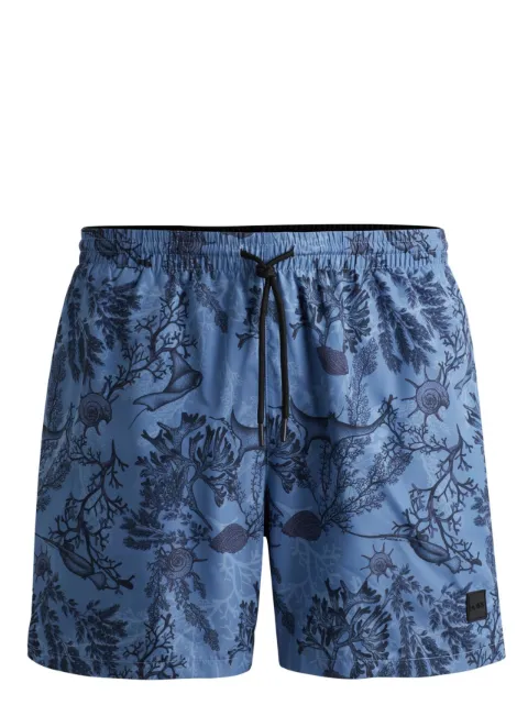 BOSS floral-print swim shorts Blue 50520344