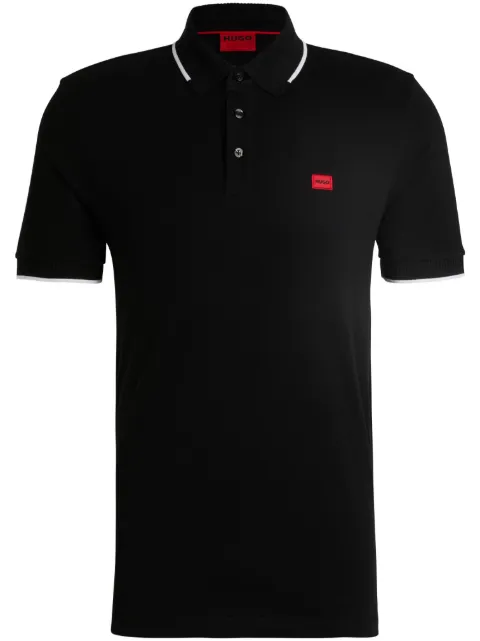 HUGO logo-patch polo shirt Black 50490775