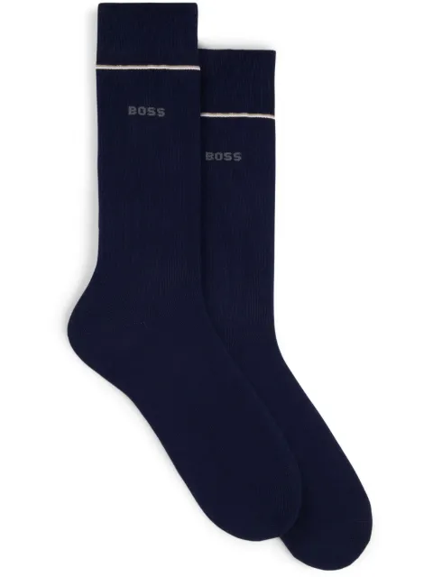 BOSS intarsia-knit logo socks Blue 50518523