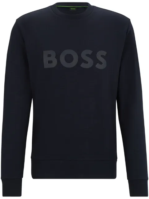 BOSS sandwich-logo sweatshirt in stretch cotton Blue 50506119