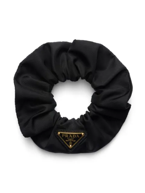Prada triangle-logo re-nylon scrunchie Black 1IF0152DMI